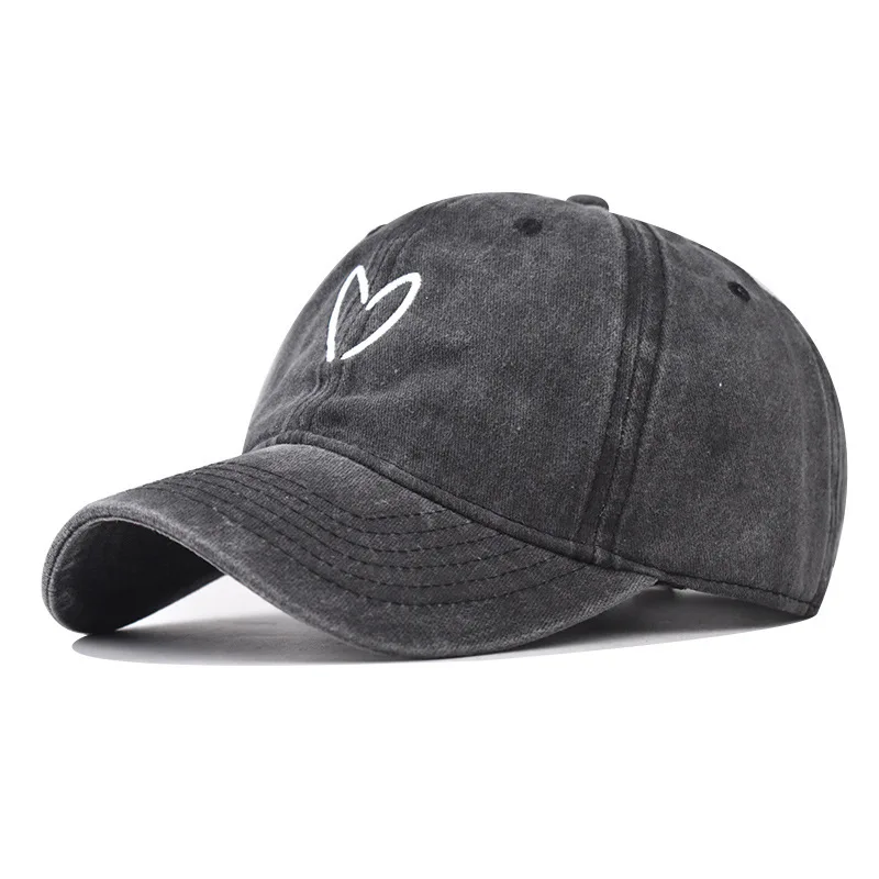 

New Heart Cotton Embroidered Washed Vintage Dad Hat Classic Baseball Cap Snapback Hat