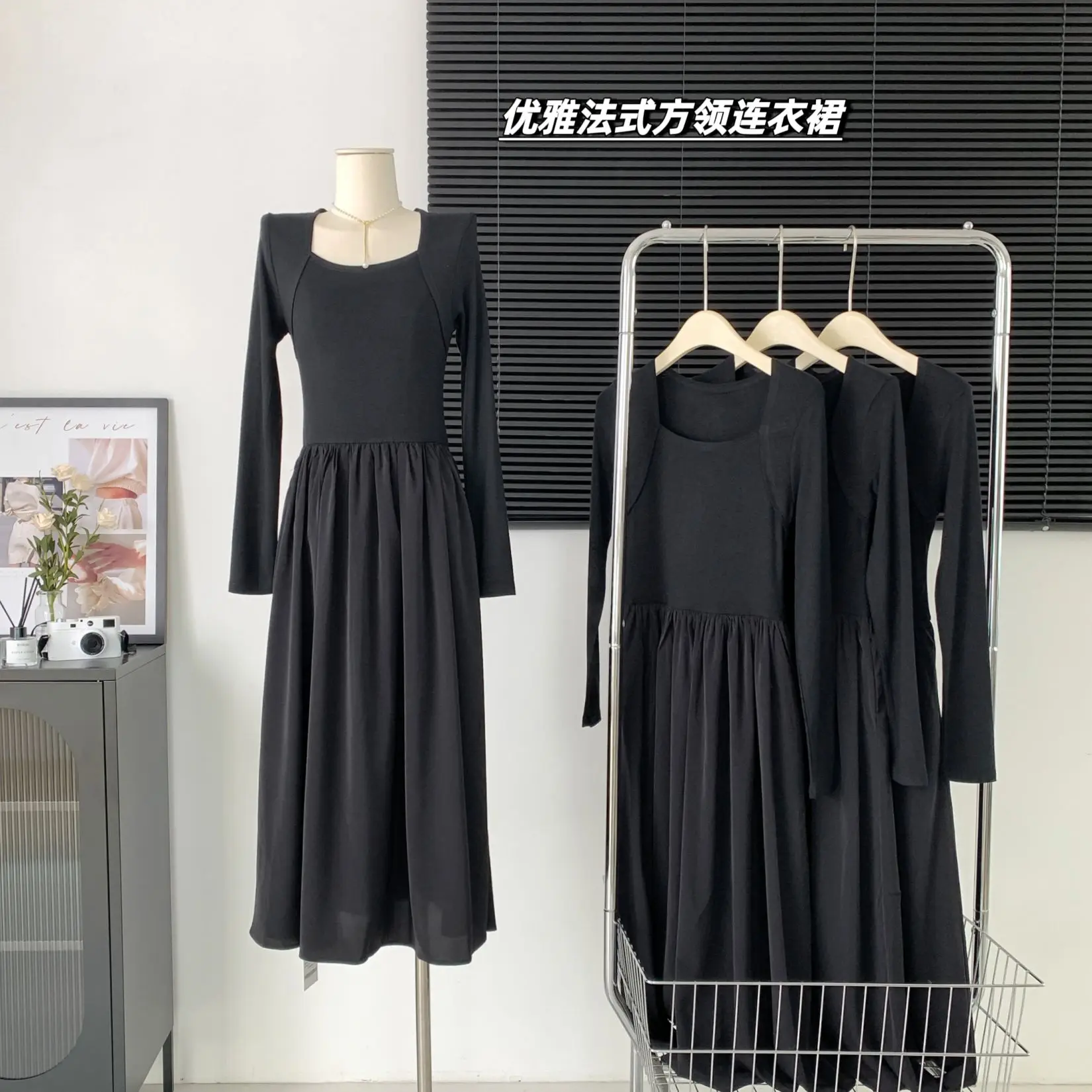 Korean Vintage Dress Commuter Solid Color Academy Casual Chic Dresses Summer Basic And Comfortable High Quality Women's Dress