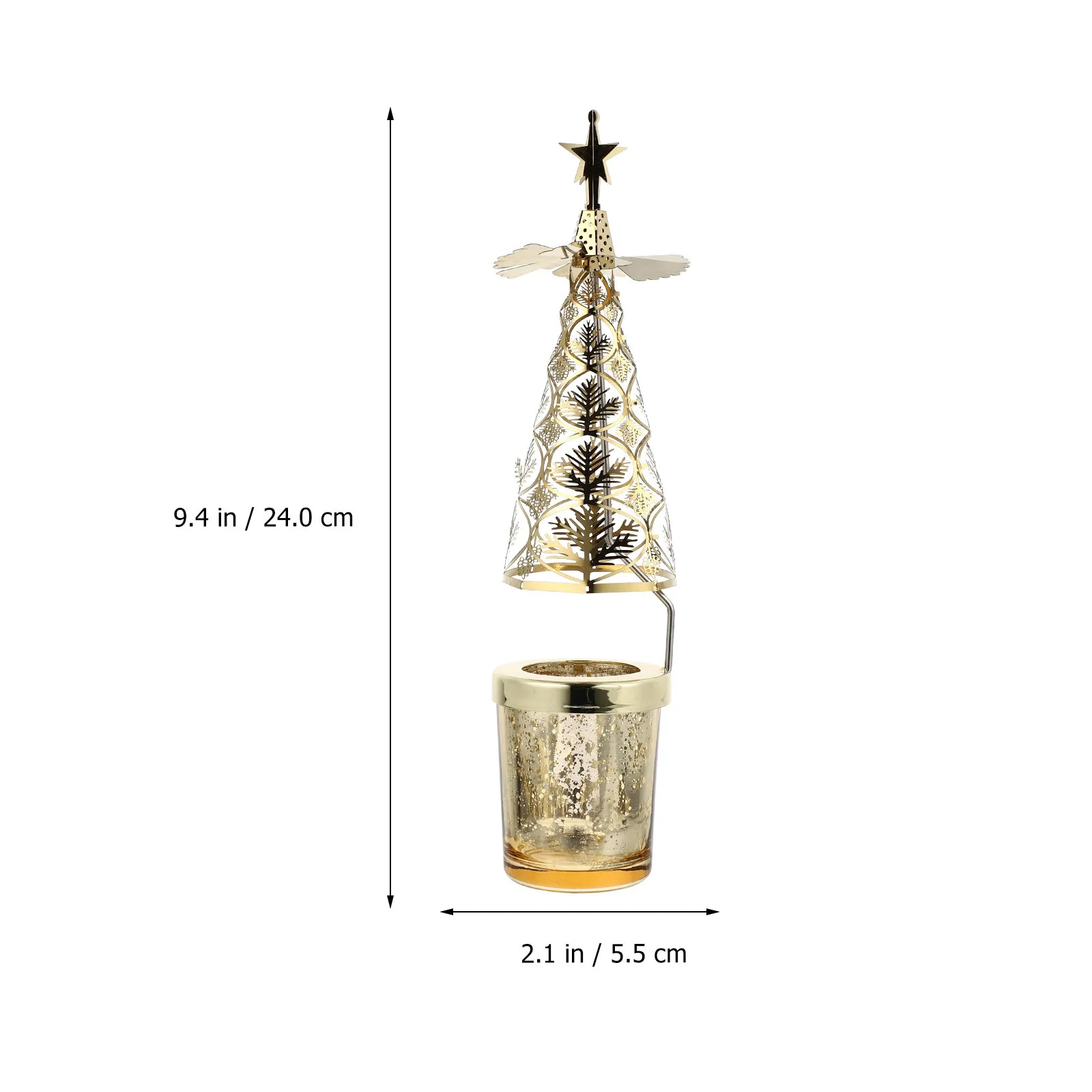 

1Pcs Christmas Tree Shaped Holder Iron Metal Rotatable Xmas Stand Party Decoration Table Centerpiece Holiday Decor