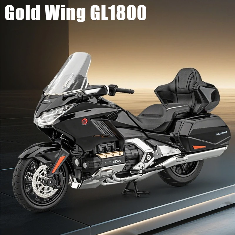 

Модель мотоцикла Gold Wing GL1800 в масштабе 1:12 с амортизатором, звуковыми и световыми эффектами, коллекционная игрушка, подарок, украшение