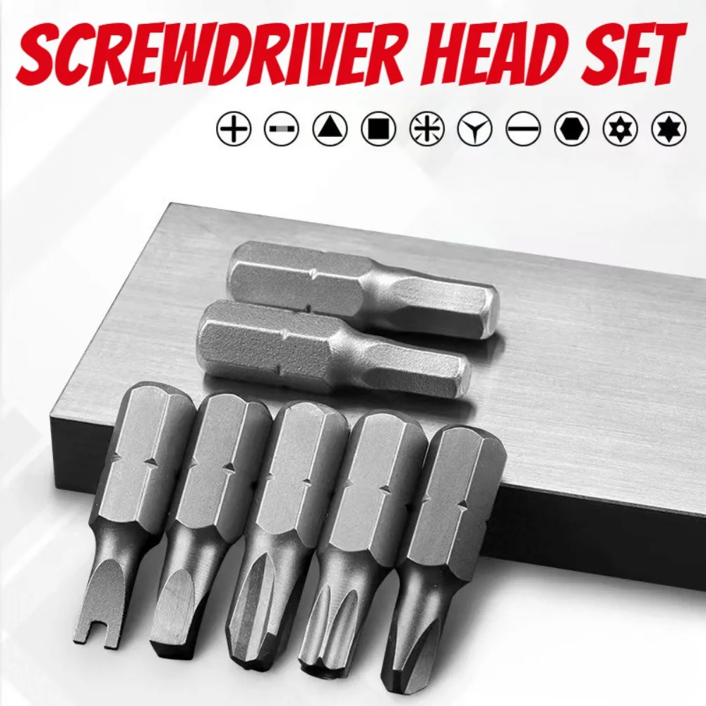 S2/CRV Schraubendreher-Bit-Set 25mm Pflaumenblüten-Sechskant-Kreuzschraubendreher-Kopf Bohrmaschinenadapter Schraubendreher Handwerkzeug – Detail 2
