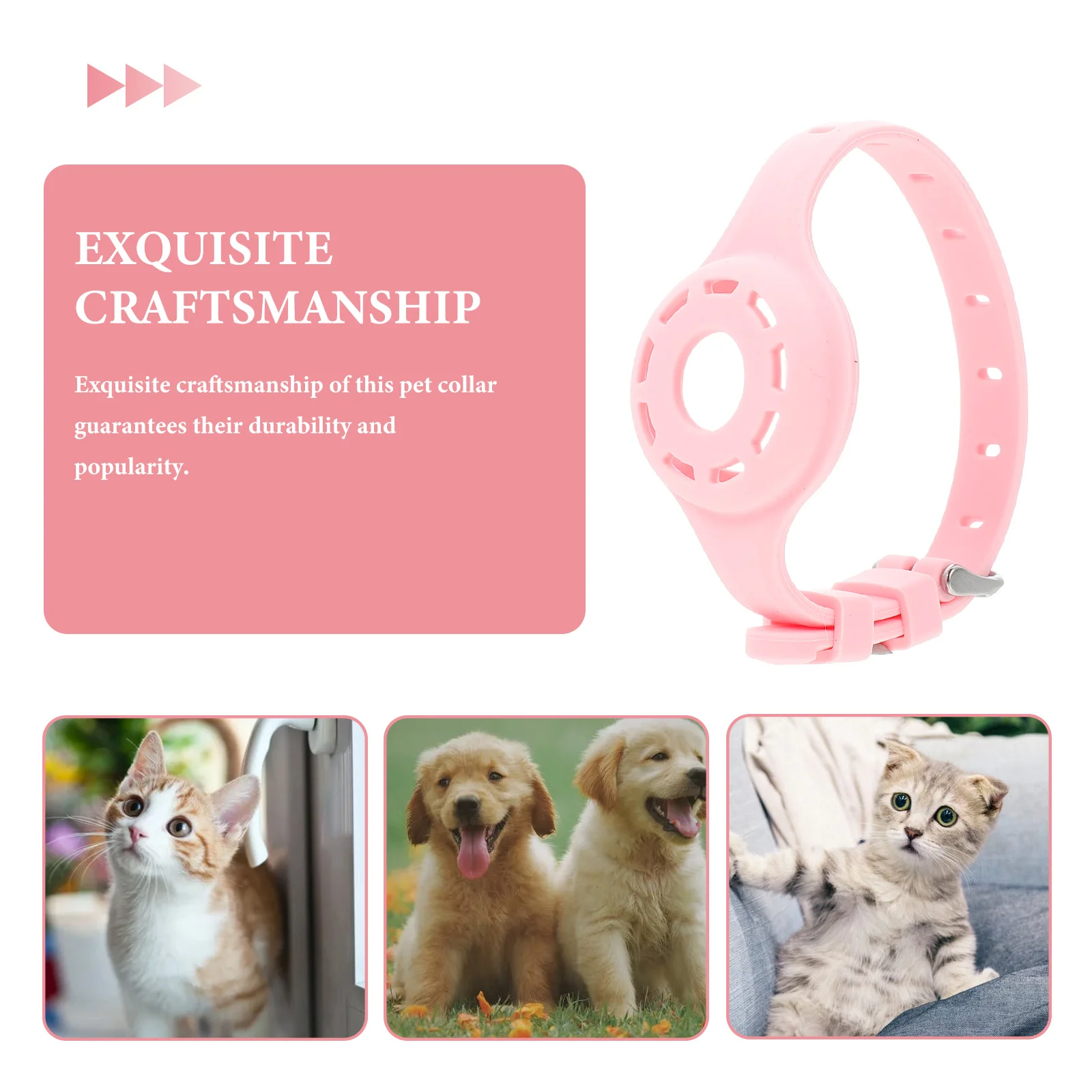

Pet Tracker Protector Cover Anti-lost Collar Shockproof Dog Cat Pink Protective Case Silicone Holder Necklace Decor