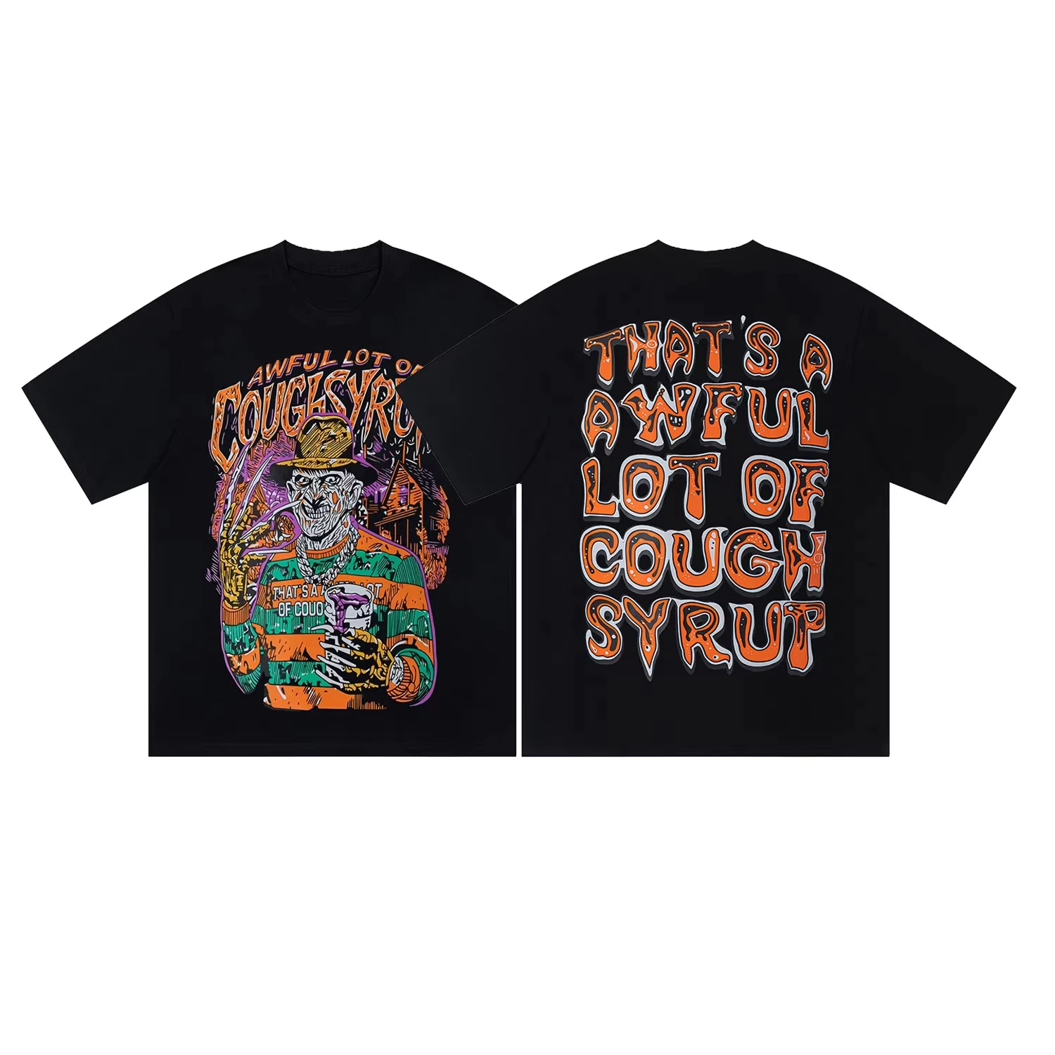 2026 Summer That A Lot of Awful Cough Syrup American-style High Street Short-sleeved T-shirt for Both Men and Women Cotton