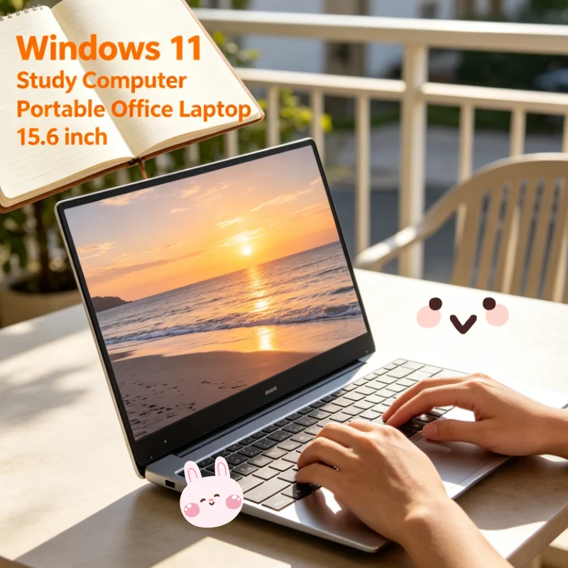 Slim Portable 15.6 Inch Intel N95 Laptop Windows 11 32GB DDR4 RAM 2TB SSD Full HD Gaming Business Student Notebook