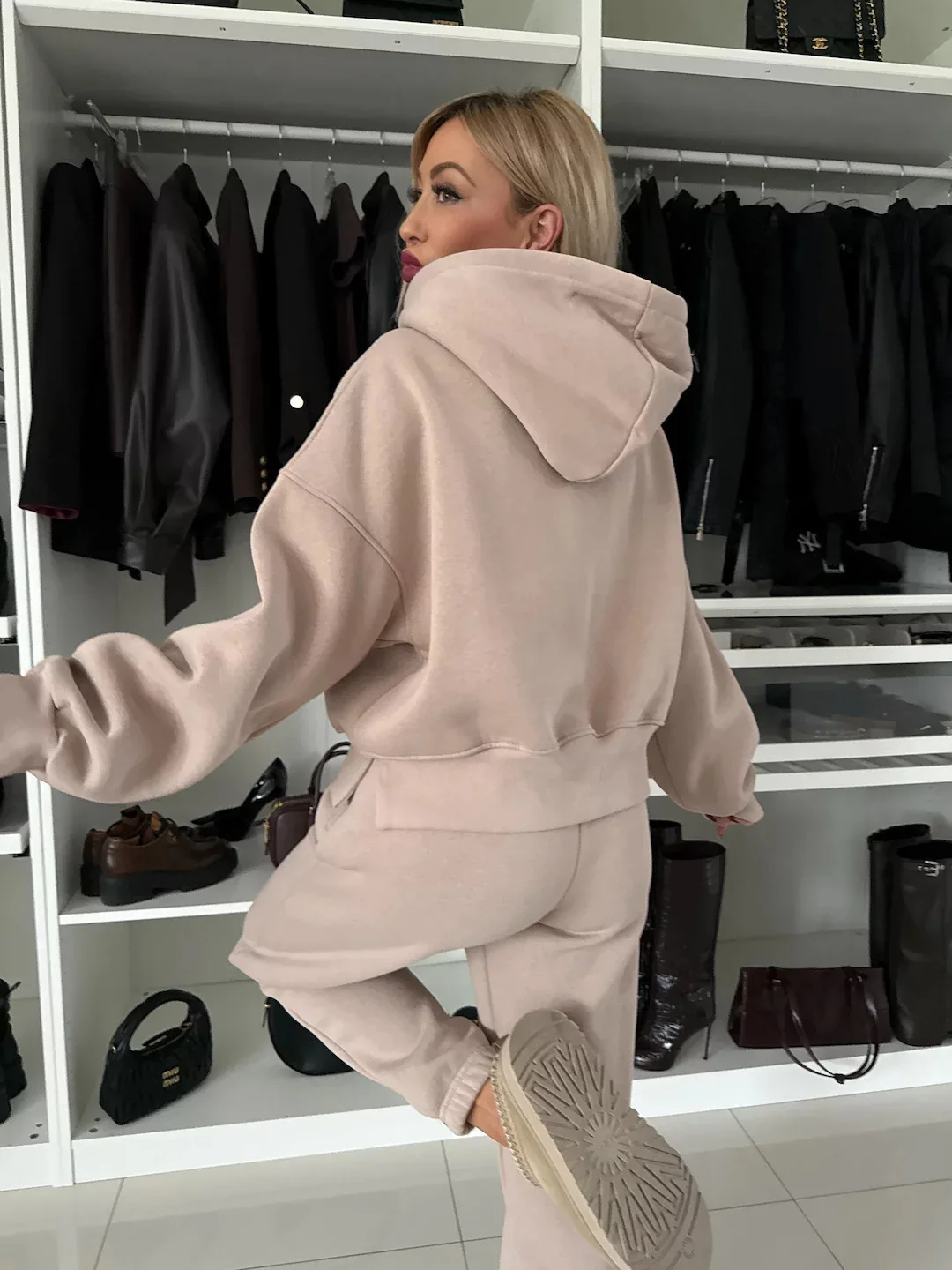 秋冬ツーピースセット女性パンツセットトラックスーツジョガー Y2k スウェットスポーツ弾性ウエストストリートパンツマッチングセット