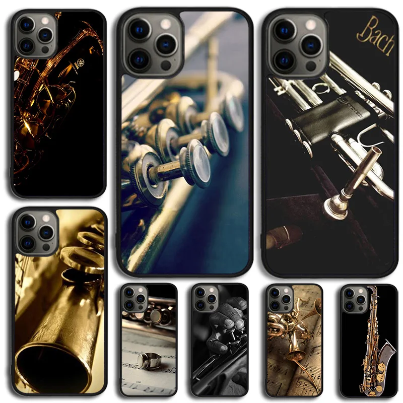 Piccolo Trumpet Brass Instruments Coque Phone Case For iPhone 15 16 14 XR XS 11 12 13 Mini Pro MAX Plus