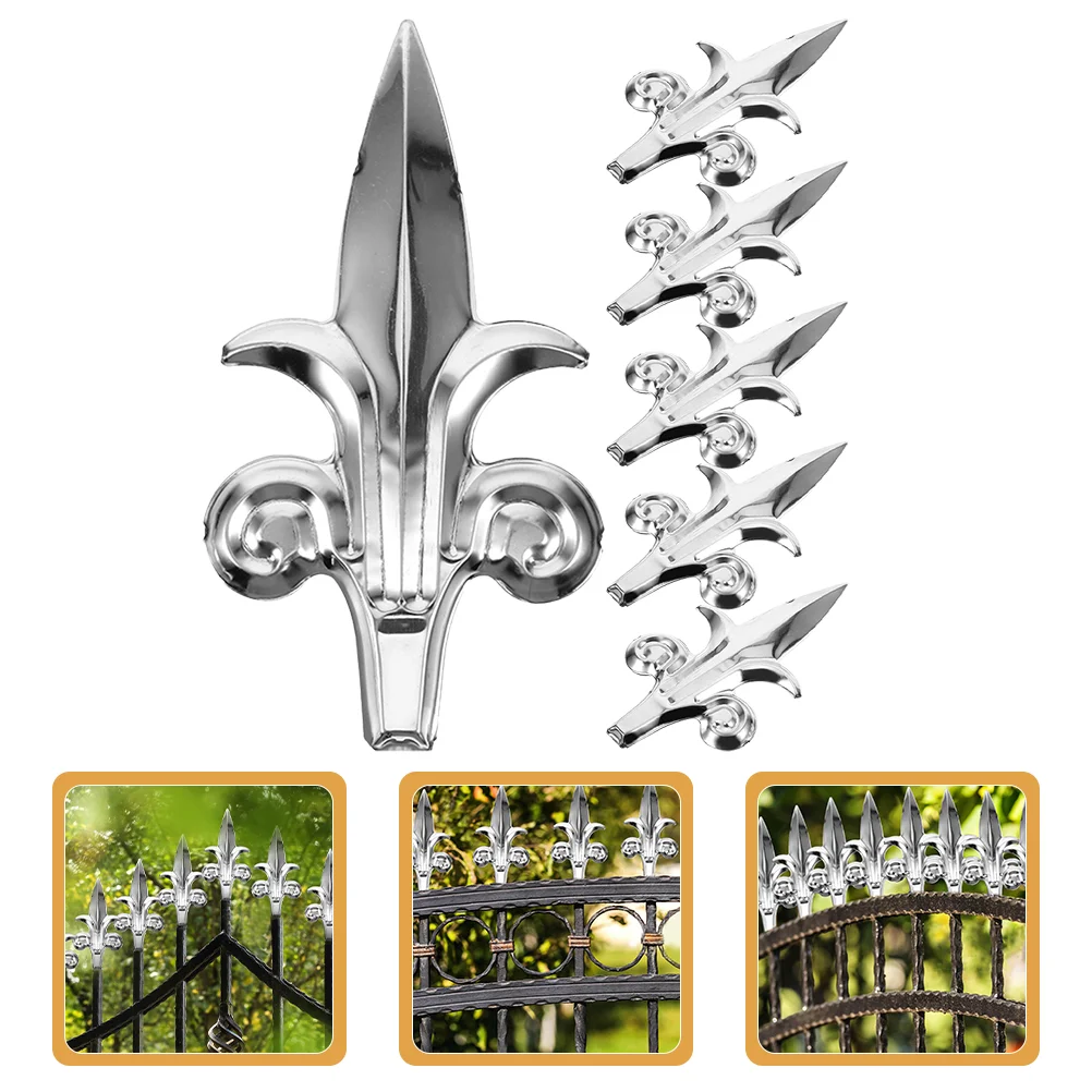 

6 Pcs Deck The Fence Garden Decoration Tip Trident 201 Stainless Steel Finial Post Tops Decorations