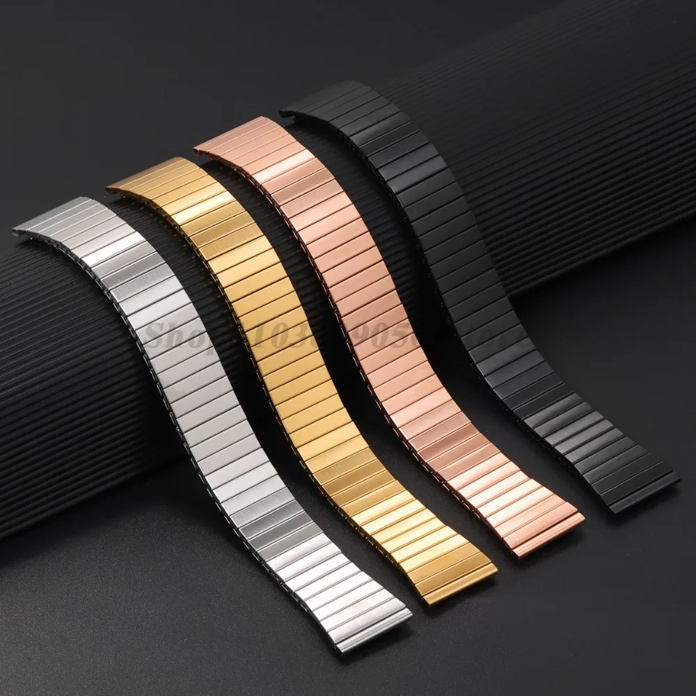 Elastic Stretch WatchBand 22mm Metal for Huawei for Samsung Galaxy Flexible Strap Men Women Stainless Steel Bracelet Accessories