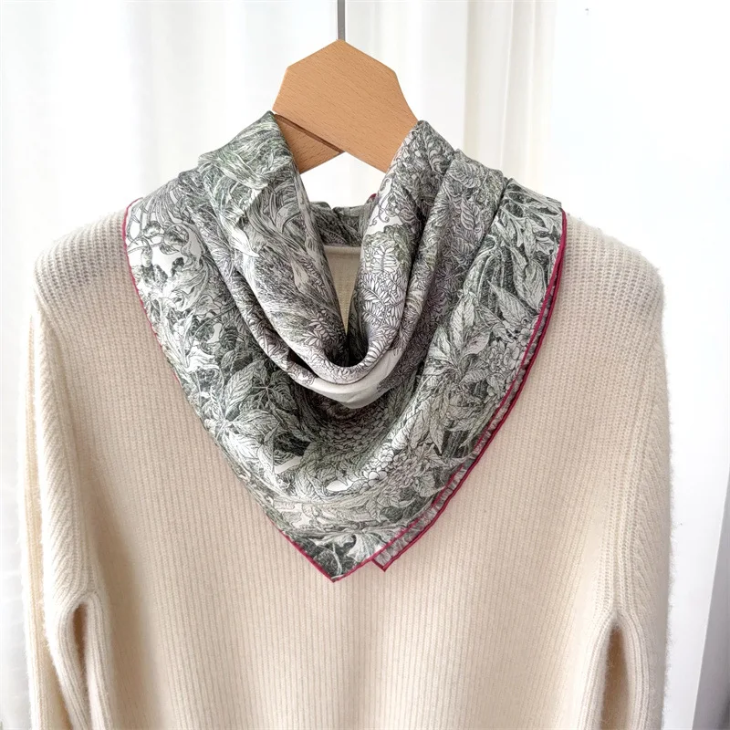 AB الوجهين الحرير وشاح الرأس 65 سنتيمتر المصممين الفاخرة ساحة عصابات النساء الملابس حقيبة اكسسوارات عاشق هدية الكريسماس #4