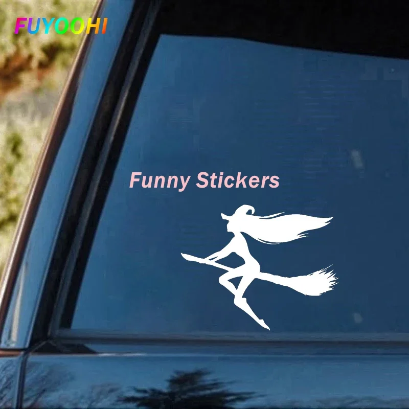 FUYOOHI Exterior/Protection Funny Stickers Hot Sexy Halloween Witch Vinyl Decals Covering The Body Rear Window PVC Car Sticker