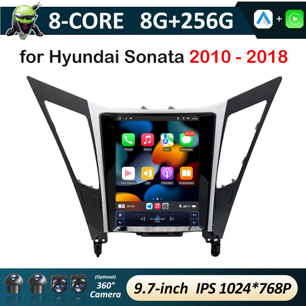 9.7 inch for Hyundai Sonata 2010 - 2018 Car Multimedia Video Radio Player Wireless Carplay DSP Stereo Coooling Fan DSP Stereo