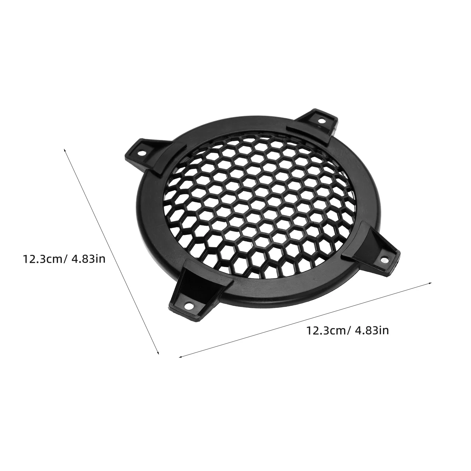 6Pcs Speaker Grill Mesh Black Round Decorative Plastic Cover Audio Dust Protector 4-Inch Subwoofer Protective Speaker Frame Home