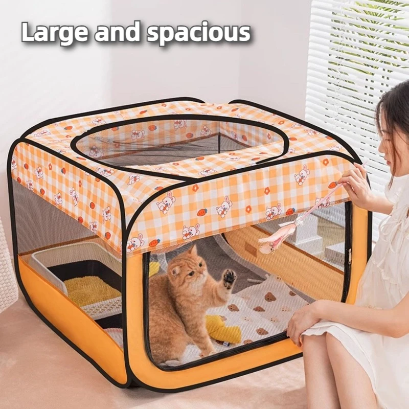 

Large Pet Playpen Octagon Design Durable Oxford Cloth with Zipper Top Safe Enclosure for Dogs Cats Rabbits Indoor Outdoor Use