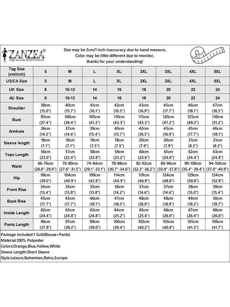 Zanzea ชุดวอร์ม2024ลำลองฤดูร้อน2ชิ้นปักลายดอกไม้สำหรับผู้หญิง