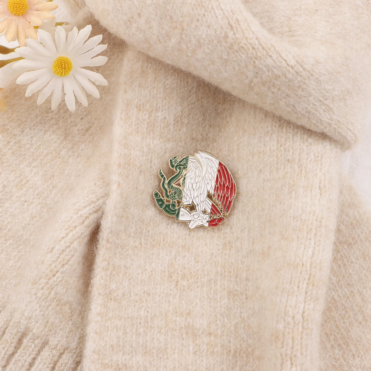 Mexican Flag Enamel Pin National Flags Brooch Pines Lapel Pins Badge on Backpack Clothing Accessories Jewelry Friends Gifts