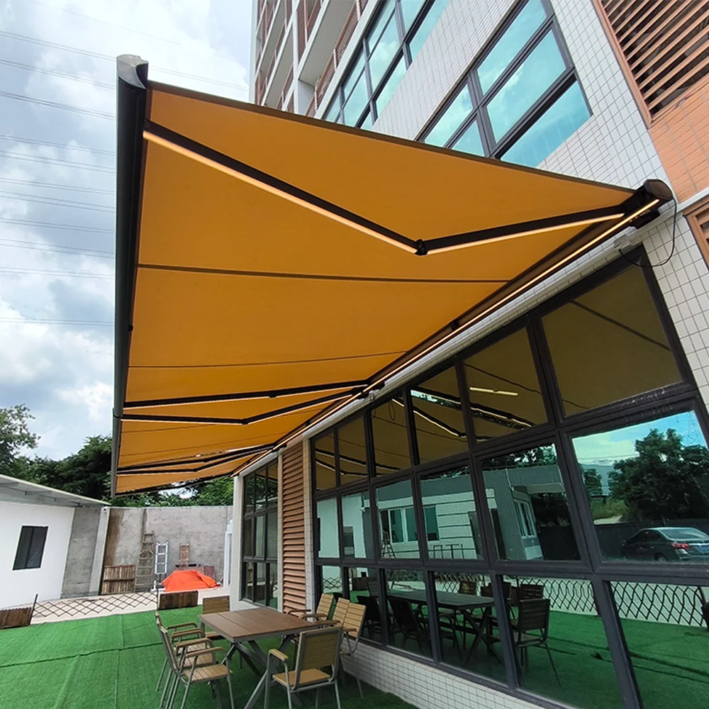 

Customized Balcony Retractable Metal Outdoor Patio Electric Awing With Remote Control