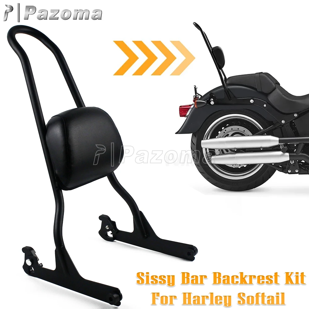 Rear Sissy Bar Backrest Detachable Passenger Backrest For Harley Softail FXST FXSTB FXSTC FXSTS FLSTF FLSTFB FLSTSE FLSTSB 06-Up
