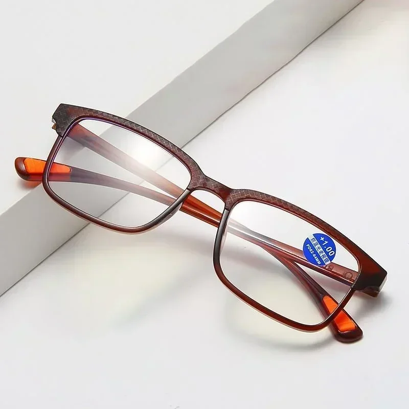 Męskie okulary do czytania blokujące niebieskie światło okulary prezbiopowe damskie klasyczne pełnoklatkowe przezroczyste okulary dioptrii +1.0 do
