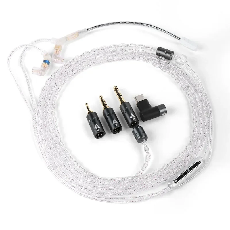 

QKZ Q7 MAX Upgraded Earphone Cable Silver-plated MMCX+2Pin Headset Cable With Mic Type C/3.5MM/2.5MM/4.4MM Plug Headset Cable