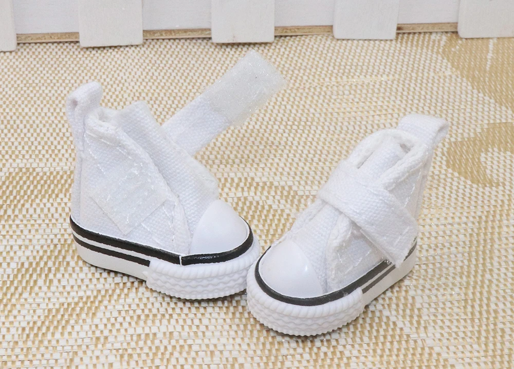 Puppenschuhe 3,5 cm * 2 cm * 3 cm für Bryc-Puppen Mini flache Canvas-Turnschuhe für 1/8 16 cm 6 Zoll BJD Finger-Tanzschuhe Spielzeug – Detail 9