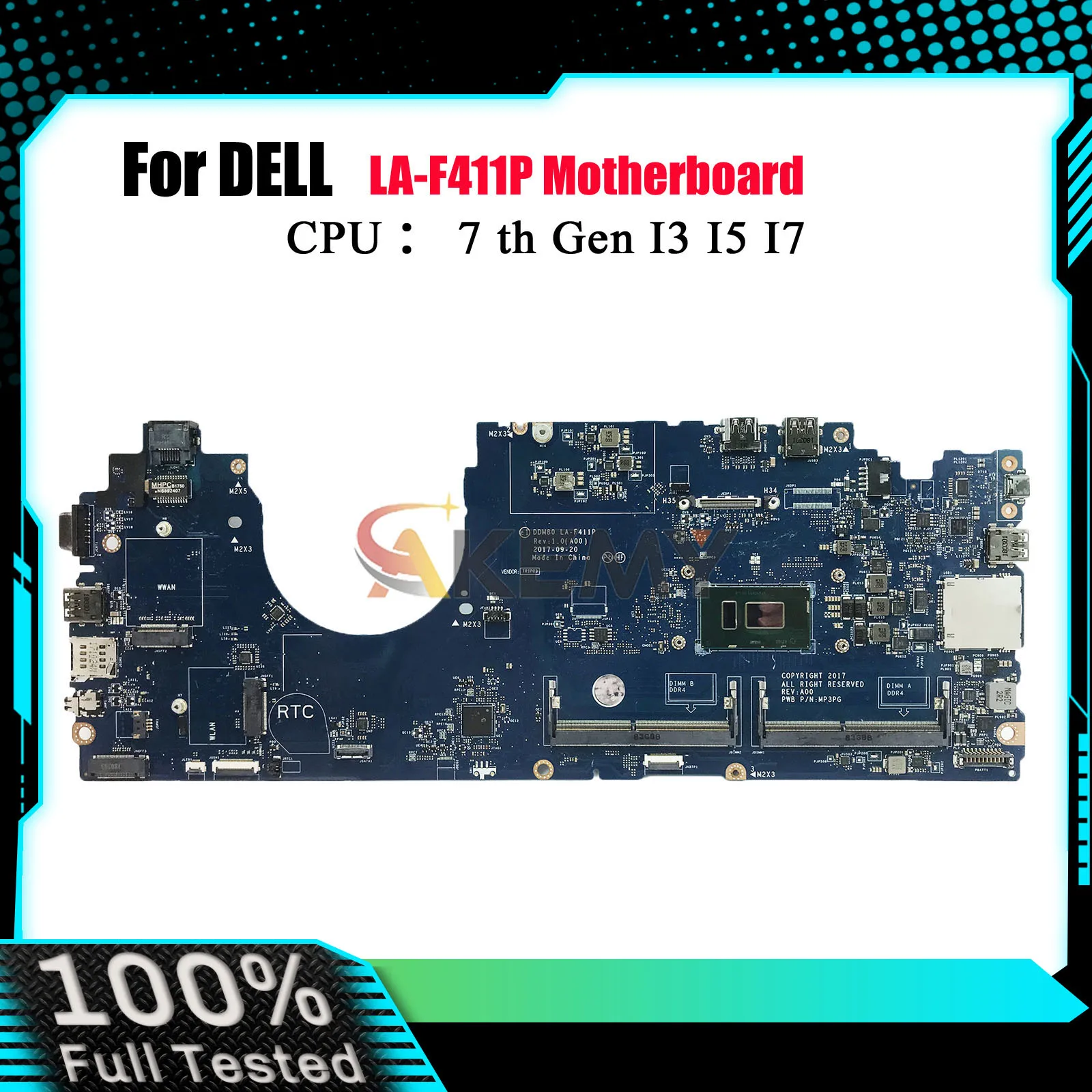 

Материнская плата для ноутбука Dell Latitude 15 5590 LA-F411P I3 I5 I7 7-й 8-й процессор 0CJWKW 0PTD05 0VJF9H 0VT64T 04J840 0FJGHG протестировано нормально