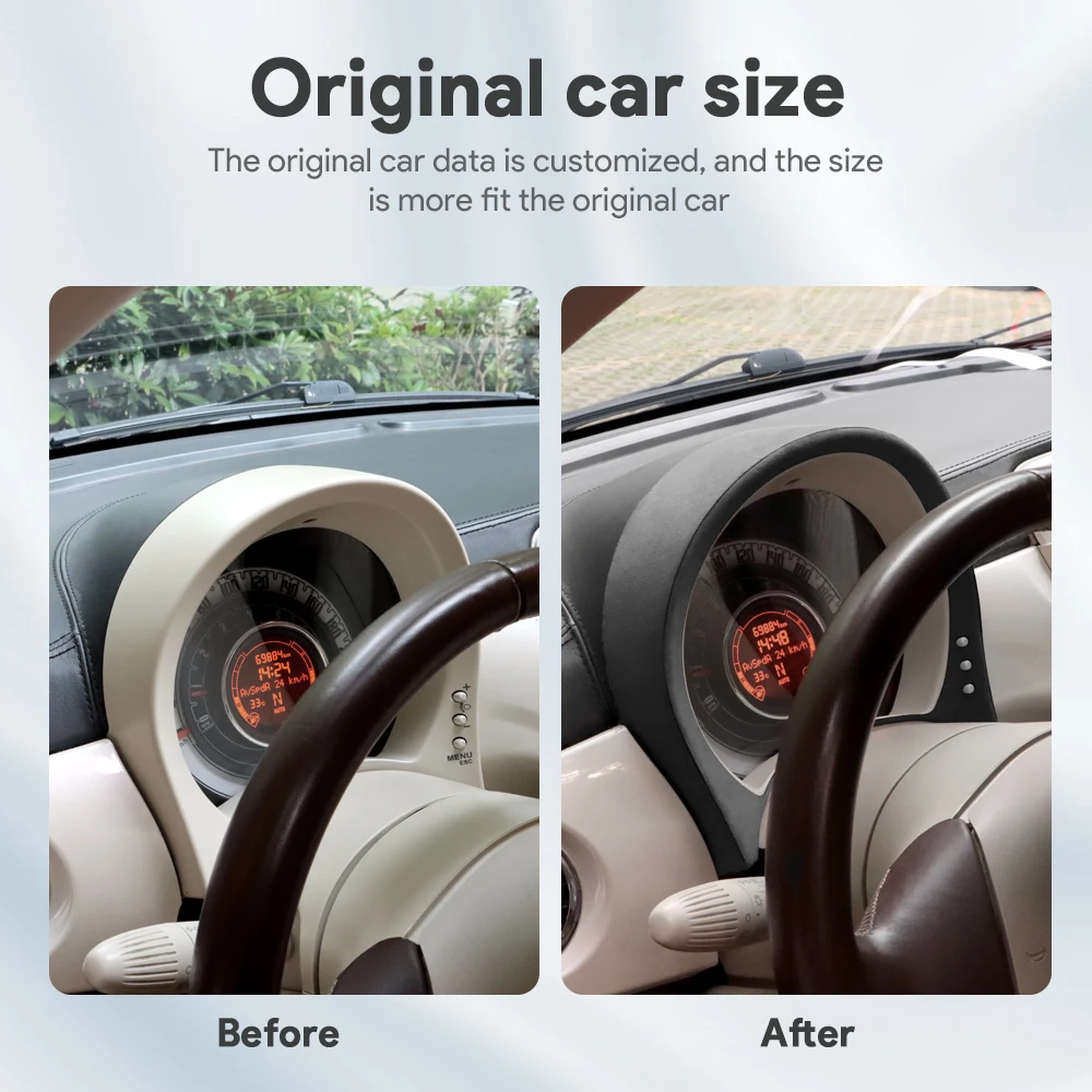 Italian Top Suede Speedometer Sticker For Fiat 500 2008 2009 2010 2011 2012 2013 2014 2015 2016-2019 2020 2021 2022 2023 2024