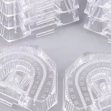

10 Pcs Dental Transparent Disposable Mold Base Denture Tray Sectioned Base Kit For Dental Lab Tools Plastic Clear Base Box