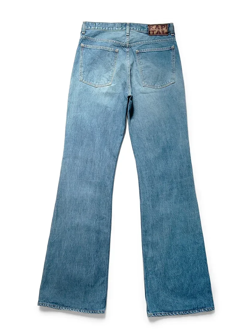 KAPITAL Hirata Kazuhiro New Arrival japan Style Cotton Casual Flare Light Blue Denim Jeans for Men