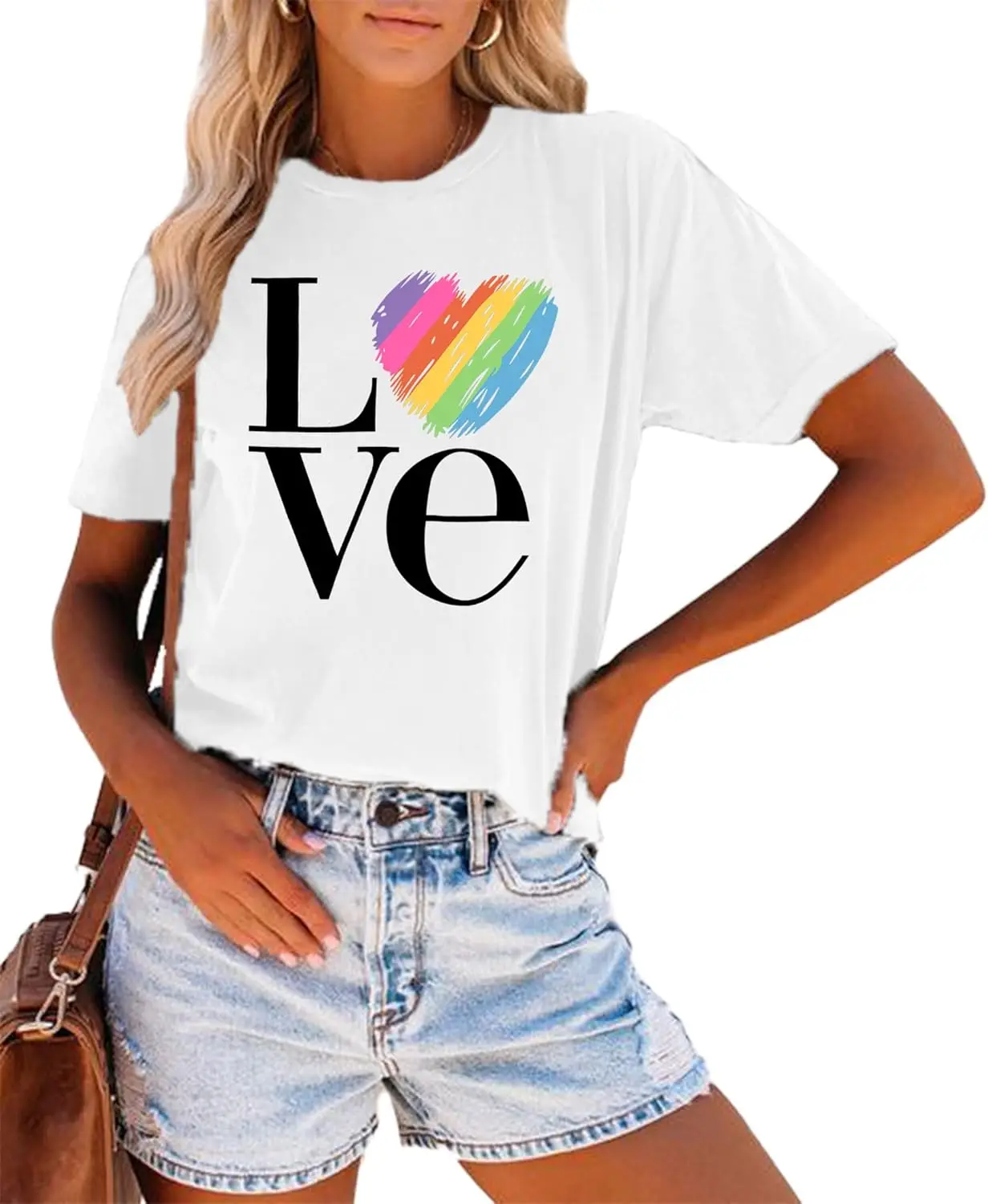 Enough Shirt Womens Inspirational Letter Rainbow Graphic Pride Casual TeeTops High Quality Cotton O-neck Factory Delivery Unique