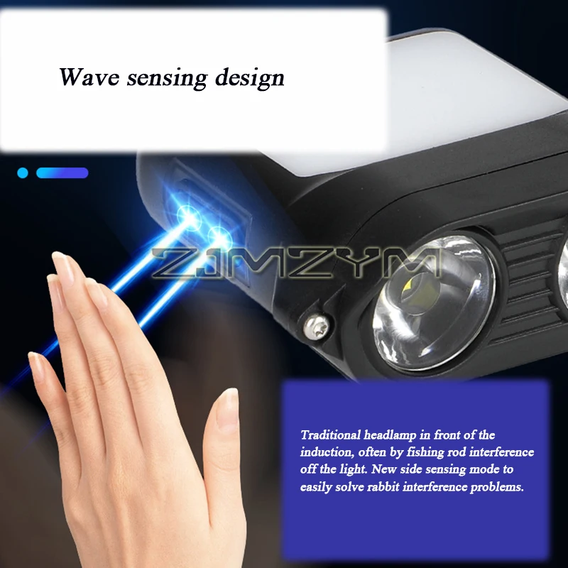 Luz LED con abrazadera para sombrero de pesca nocturna multifuncional, ojo de halcón, fuerte Detección de luz, Faro de carga USB, luz de emergencia para exteriores