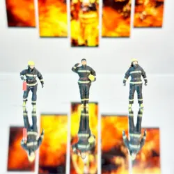 3D miniature doll 1:87 1:72 1:64 1:50 1:43 fireman model figure hand fire prevention scene Model figure hand toy