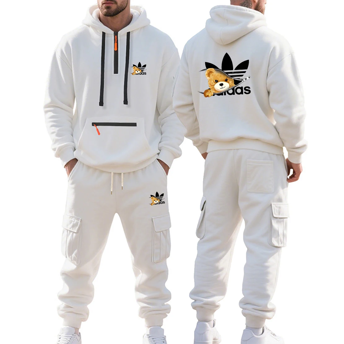 Осенне-зимняя новая мужская бархатная толстовка с принтом