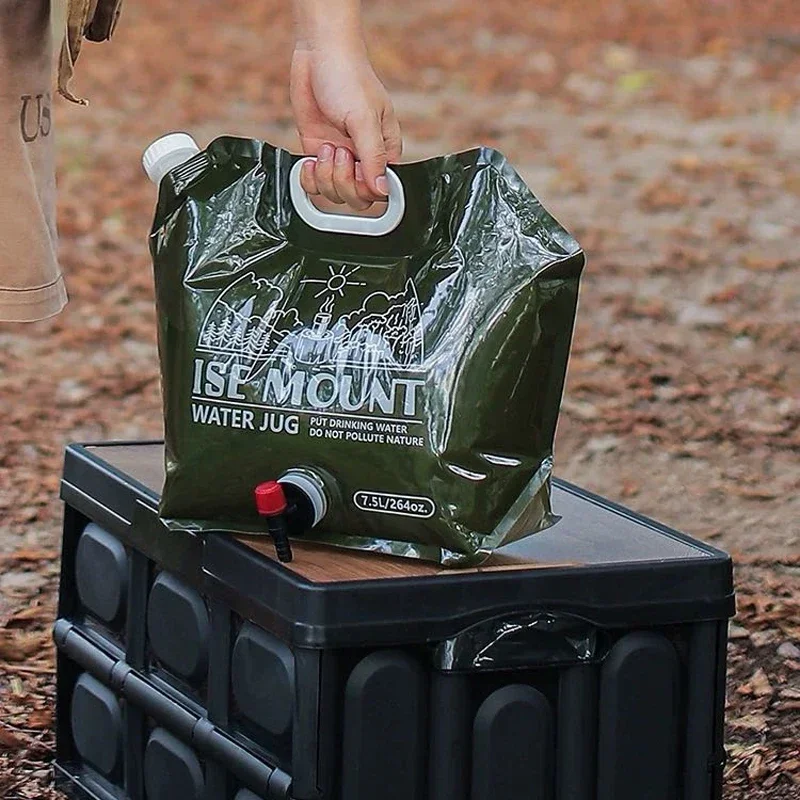 Outdoor 7.5L Water Bag with Faucet Foldable Portable Water Bag Camping Hiking Fishing Large-capacity Water Bottle image 2