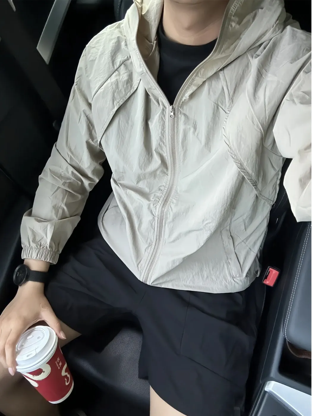 Men's Ice Silk Mesh Breathable Hooded Lightweight Removable Cap Sleeveless Quick Dry Climbing Jacket Sun Protection Windbreaker