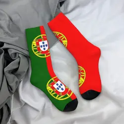 Flag Of Portugal Flag Socks Men's Women's Polyester Funny Happy Socks Novelty Spring Summer Autumn Winter Middle Tube Socks Gift