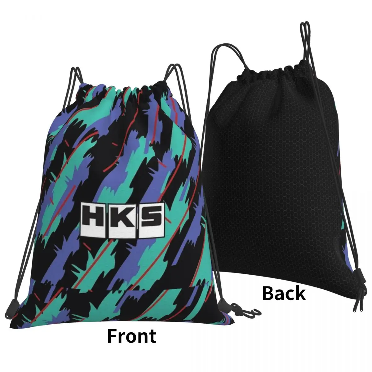 

HKS Backpacks Portable Drawstring Bags Sports Bag Book Bags for Man Woman School