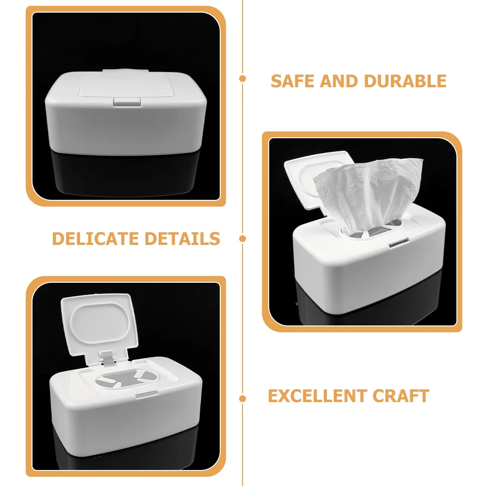 White Wet Wipes Dispenser Portable Wipe Box Household Tissue Container Refillable Travel Case Baby Room Storage Box Home