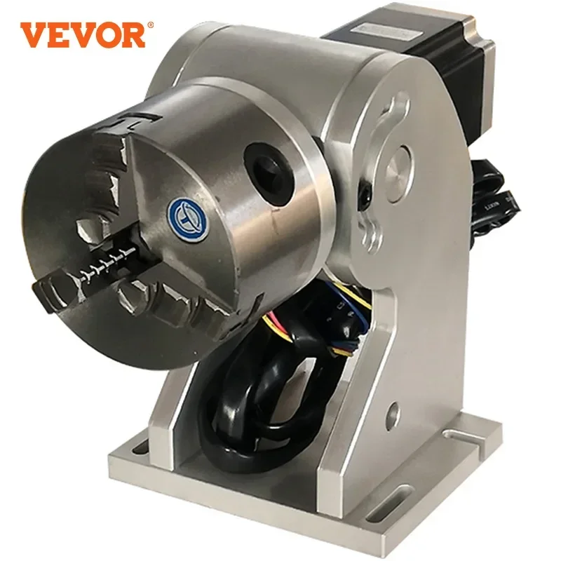 VEVOR 3 Claws Rotary Axis for Raycus Fiber Laser Marking Machine 80mm Max Rotation Axis for Fiber Laser Nameplate Engraver