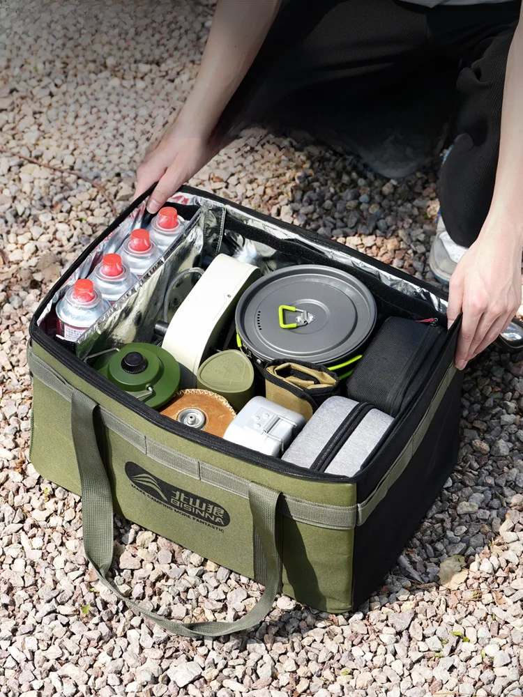ポータブルキャンプ用品収納バッグカラオケストーブ食器ダイニングセット大容量ピクニックバッグアウトドア旅行用品