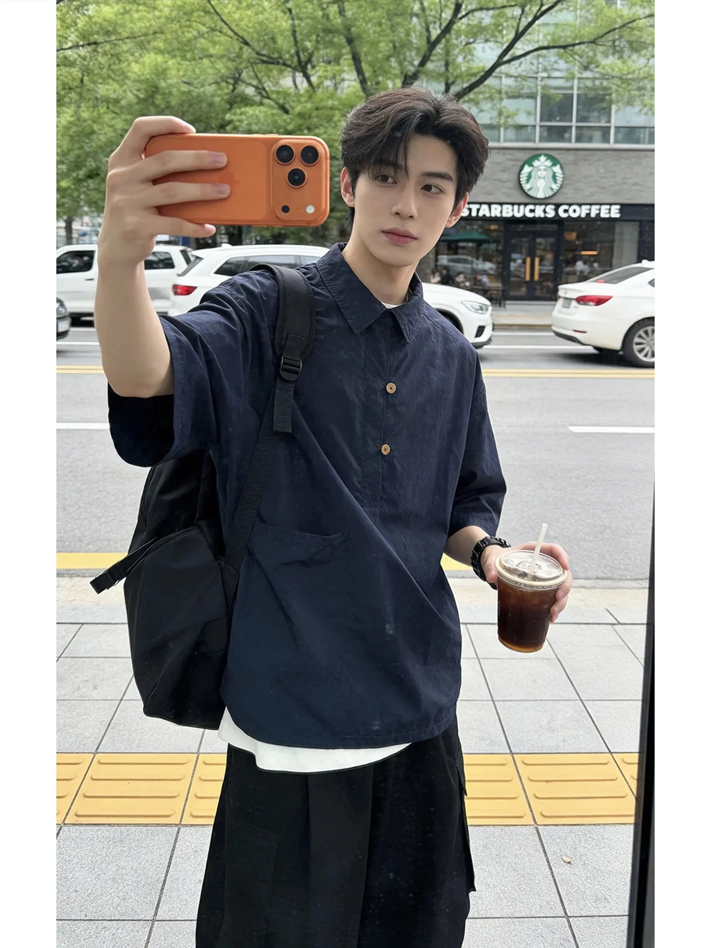 

Loose Fit Shirt Short Sleeve Casual Sun Protection Blue Color Men's Summer Fashion Brand Workwear Shirt Leisure Sunscree...