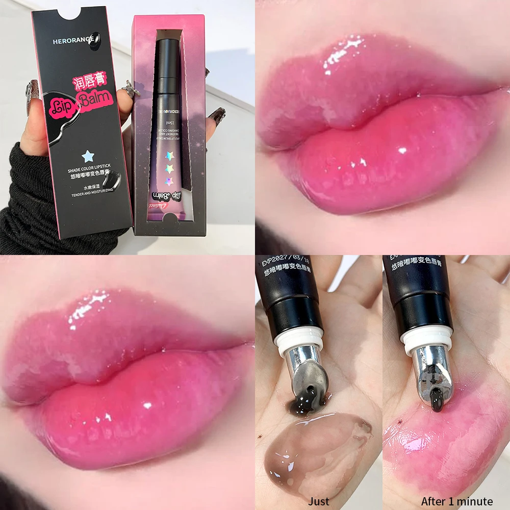 Moisturizing Natural Pink Color Changing Lipstick Gel Lasting Non-sticky Jelly Lip Balm Reduce Lips Lines Lips Plump Care Makeup