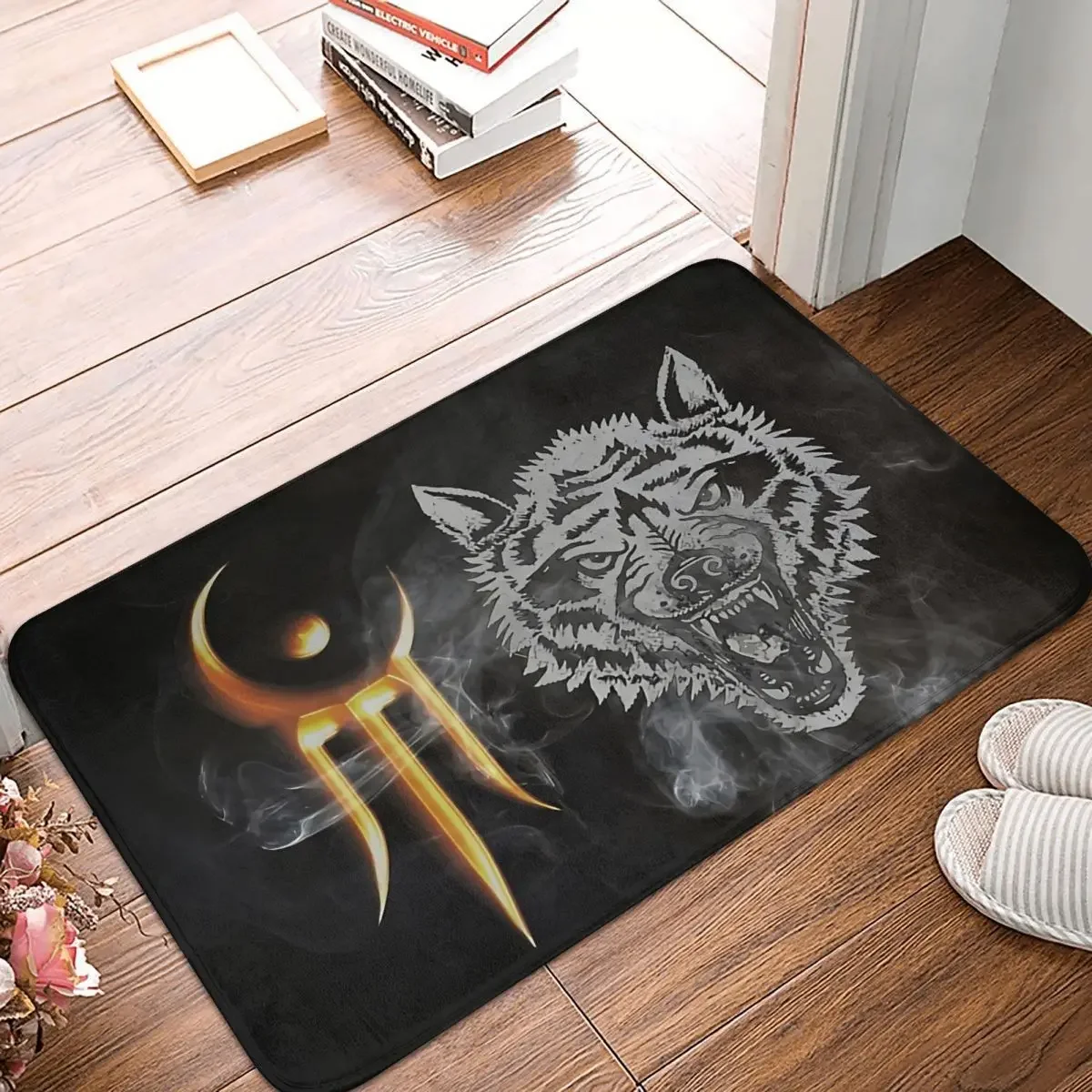 Black Heavy Metal Non-Slip Carpet Moonspell Under The Spell Doormat Living Room Bathroom Mat Welcome Decoration Rug