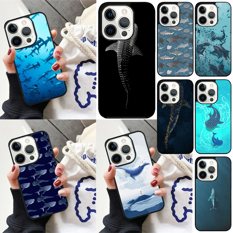 الحوت القرش الأسماك قضية الهاتف آيفون 17 الهواء زائد ماكس 16 16e 13 14 15 برو ماكس 12 11 15 برو ماكس غطاء