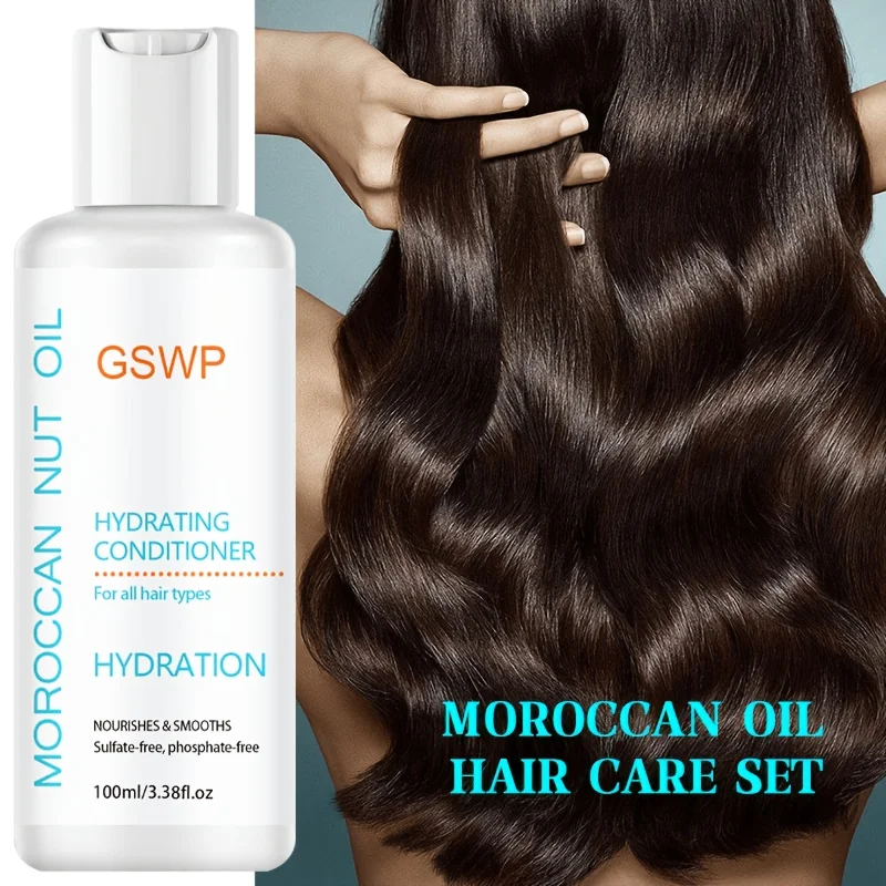 GSWP Argan Oil Shampoo and Conditioner Set, Rich Lather, Deep Moisturizing, Reduces Frizz, Creates Smooth Hair. 100ml + 100ml