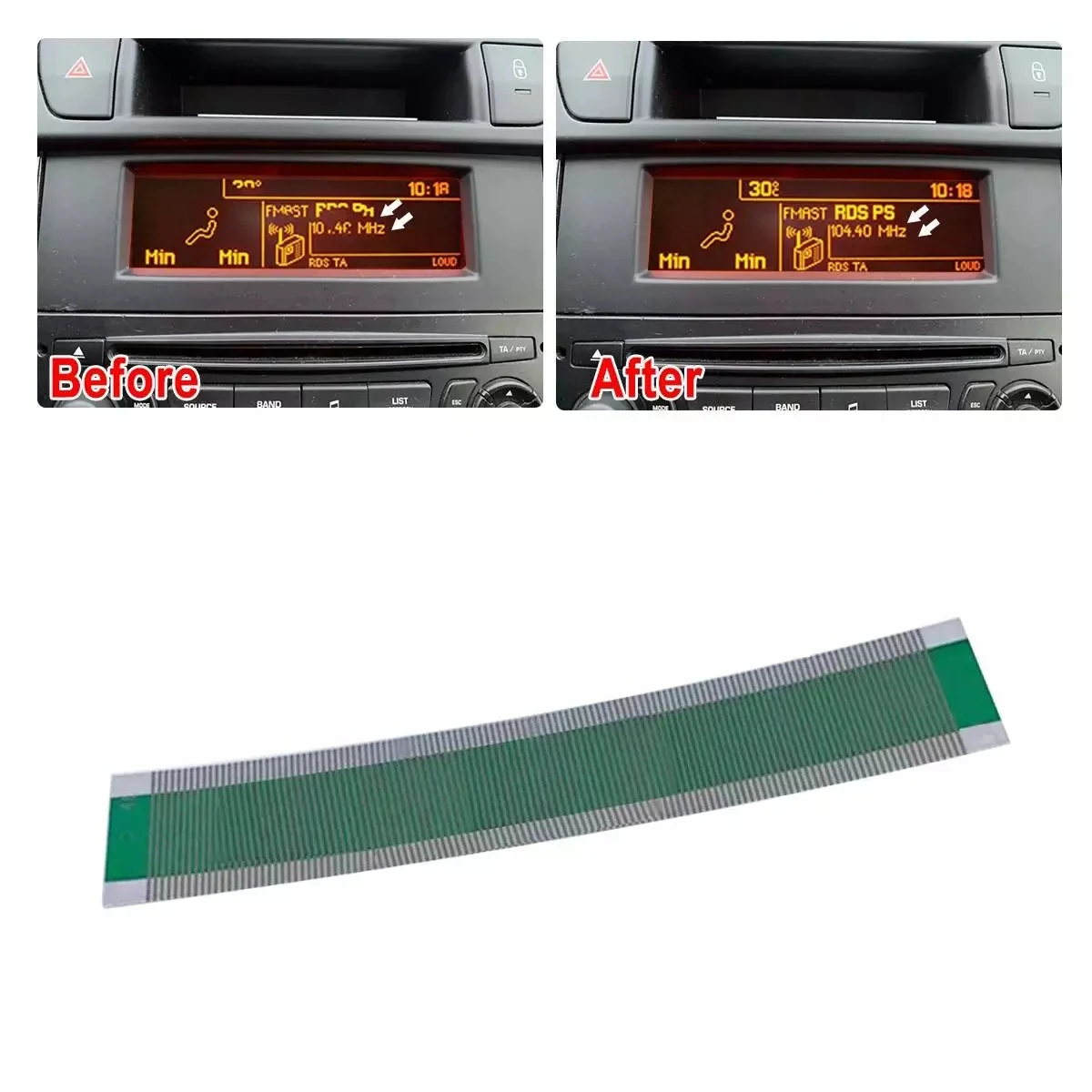 Connecteur LCD plat pour réparation de voiture, carte Prada, écran LCD multi-informations, feuille de réparation pixel, KIT 307, 407/408