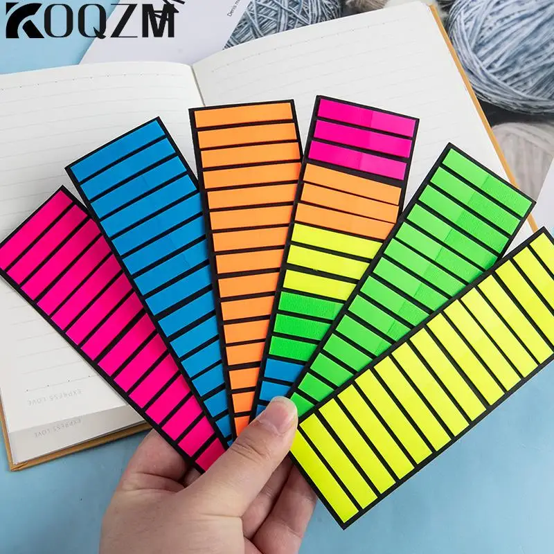 100/160/PCS Reading Aid Highlight Sticker Transparent Fluorescent Index Tabs Flags Sticky Note Stationery School Office Supplies