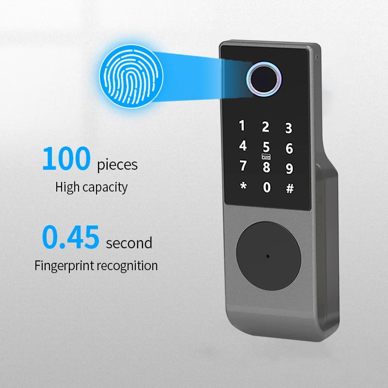 Imagem -04 - Ttlock Bluetooth Bloqueio de Impressão Digital Eletrônico à Prova Dtuágua Tuya wi fi Inteligente Duplo Lado Impressão Digital Cartão ic Bloqueio do Teclado Digital