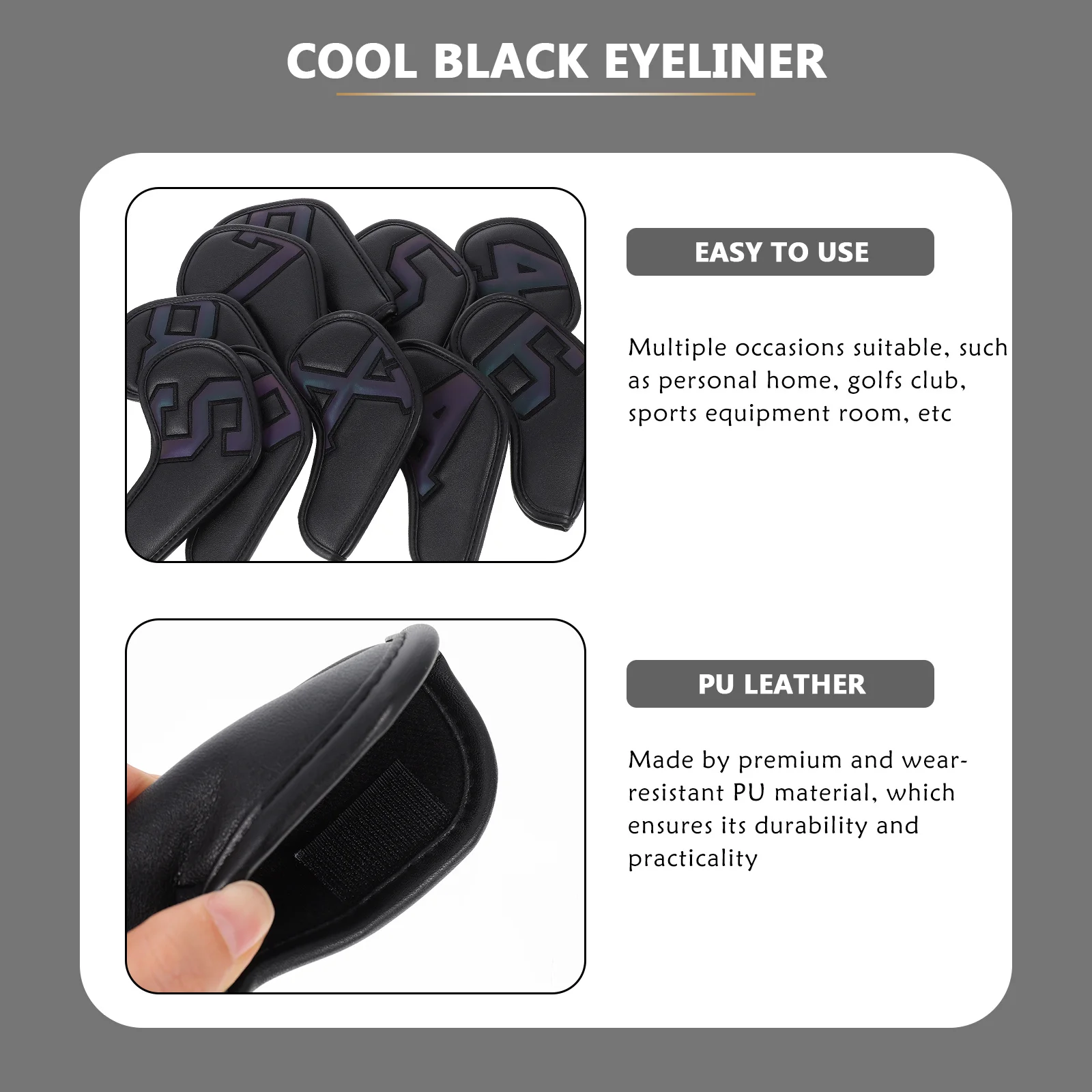 

10Pcs Golf Iron Club Covers PU Wear-Resistant Protective Sleeve Set for Home Sports Golf Club Accessories Putter Head Protector