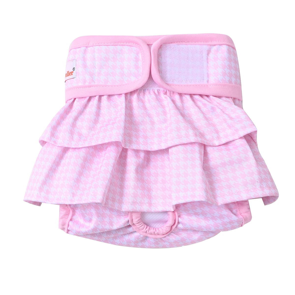 Washable Female Dog Diaper Cute Houndstooth Skirt Design Reusable Pet Panties Adjustable Physiological Sanitary Pant Diapers