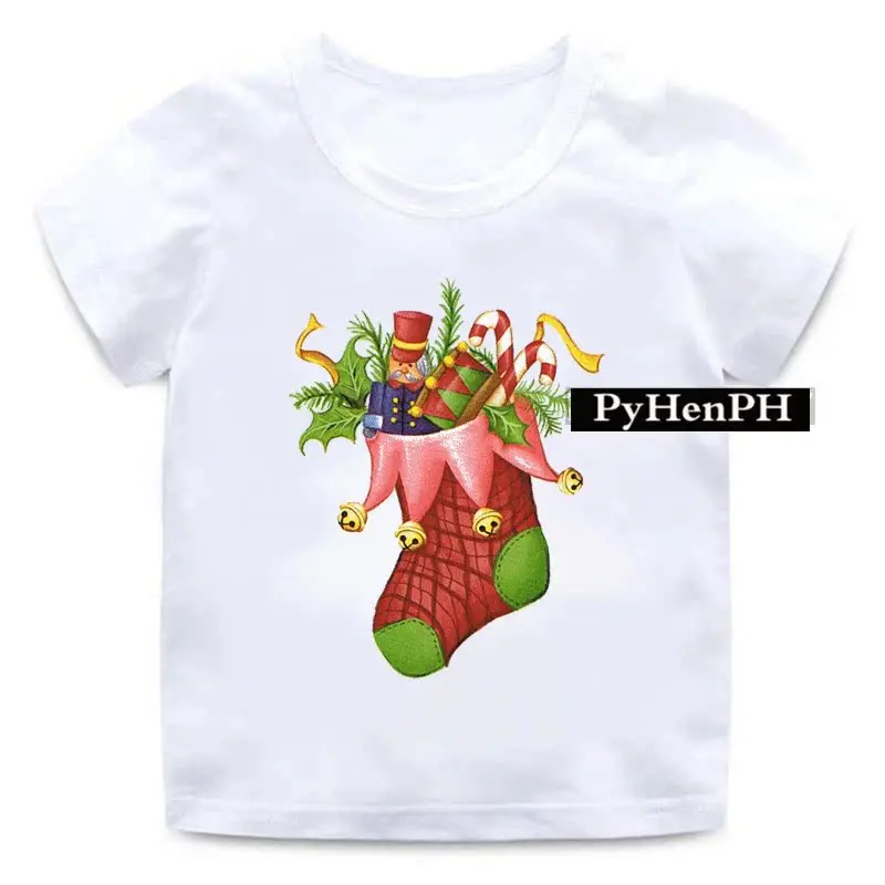 

Cute Christmas Snowman Print Baby T-shirt, Casual Modal Short-sleeved Children's Clothing for Summer Kids Clothes